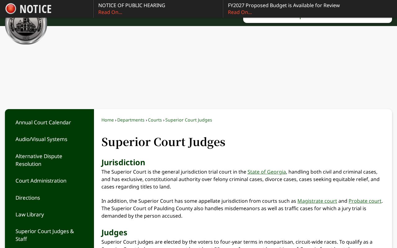 Paulding County Superior Court docket judges page